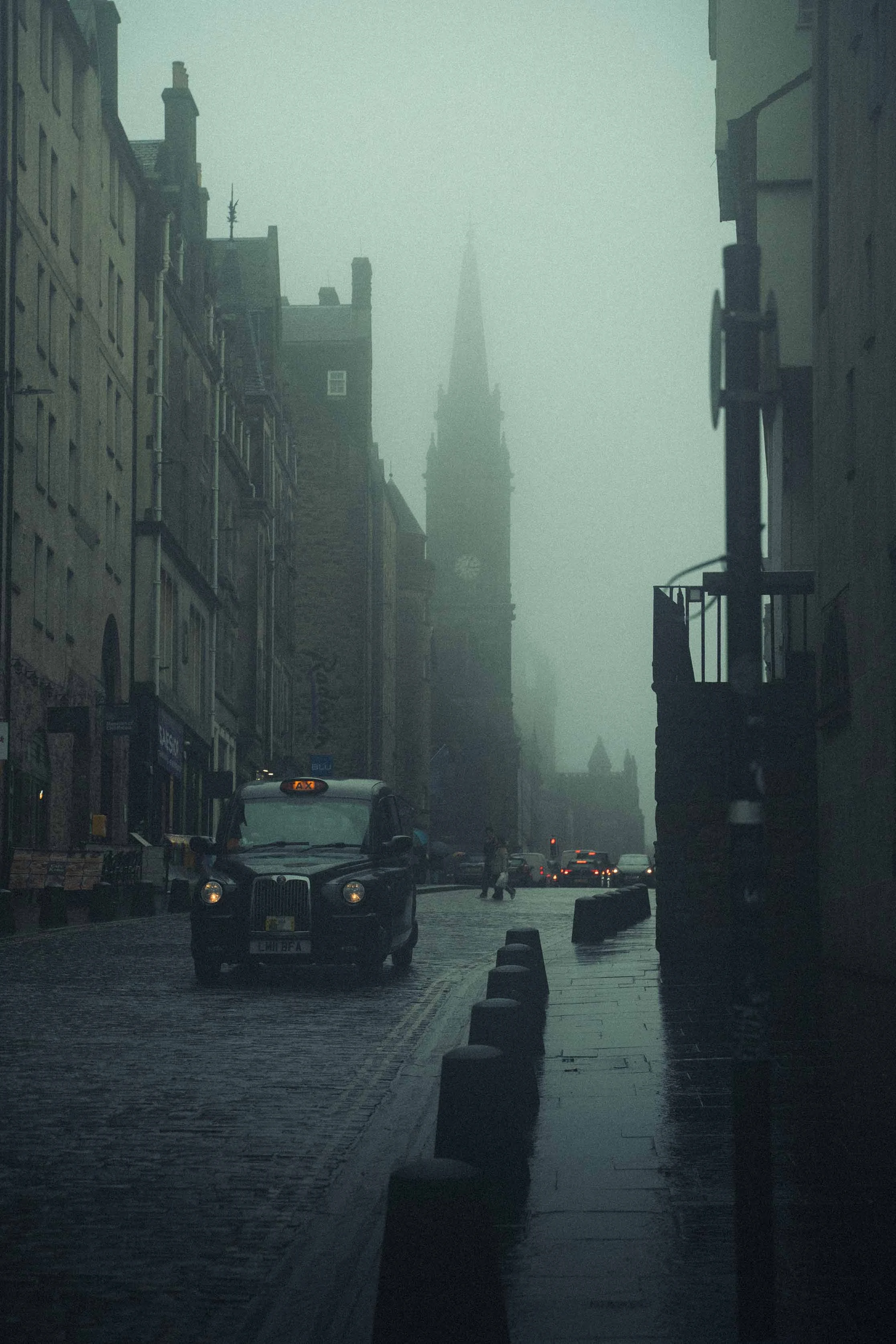 Edinburg rainy foggy