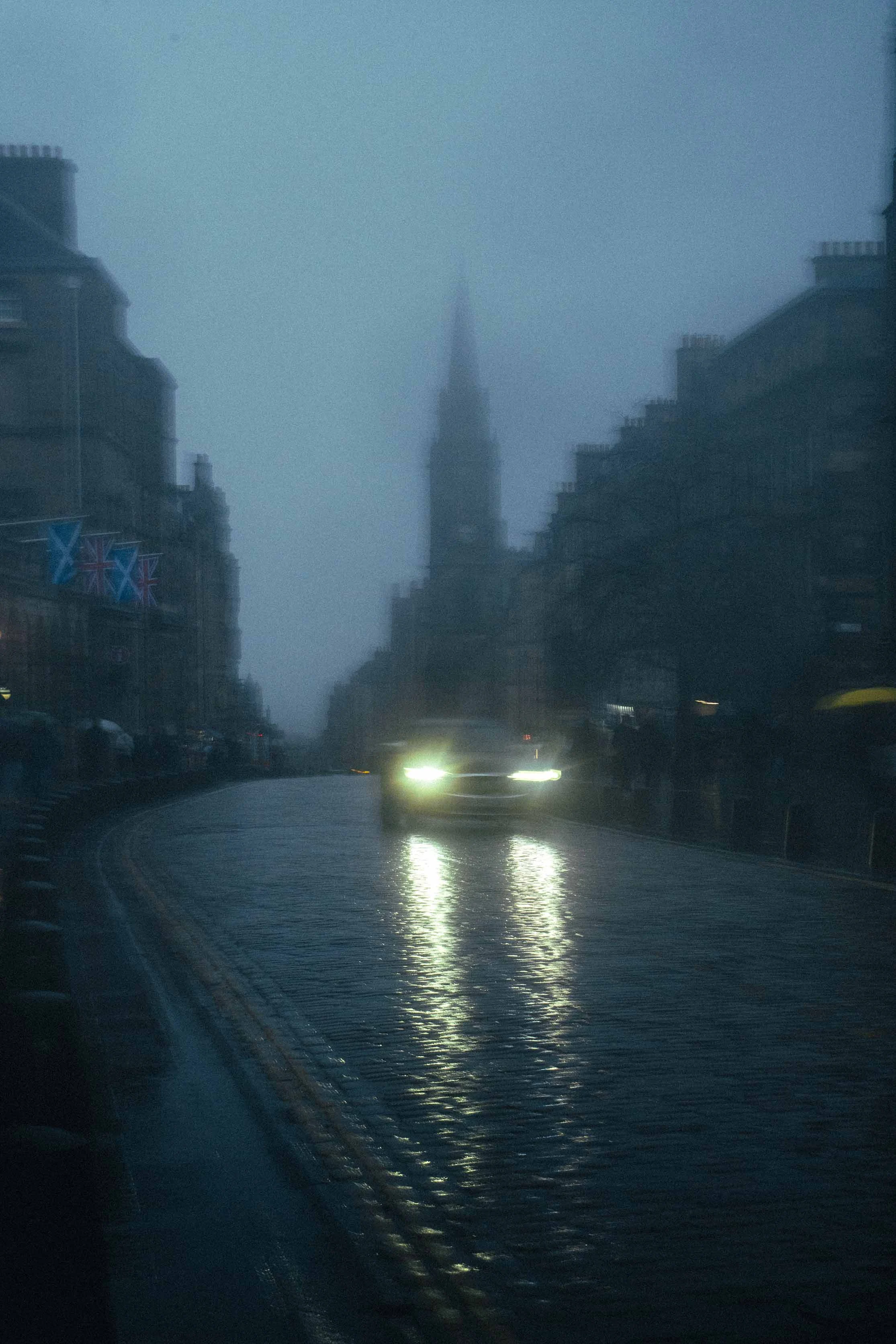 Edinburg rainy foggy